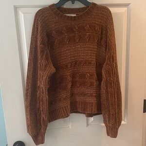 Brown Cable Knit Sweater